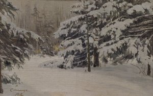 Vinter på öarna i Sankt Petersburg, 1912 av Evgeni Ivanovich Stolitsa