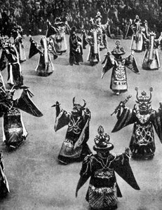 Maskerade dansare, Tibet, 1936.