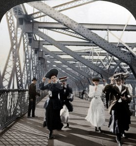 Strandpromenaden, Williamsburg Bridge, New York, USA, c1900-talet