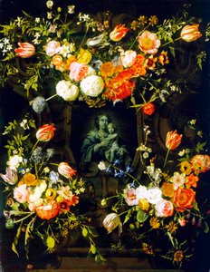 Madonna omgiven av blommor, 1662