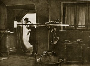 Jeremiah Horrocks i sitt observatorium, illustration från 