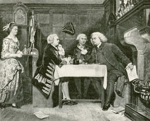 Johnson, Goldsmith och Boswell på Mitre Tavern