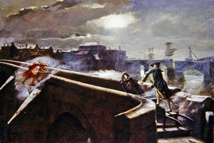 The Brigs of Ayr (olja på duk) av Eyre Crowe