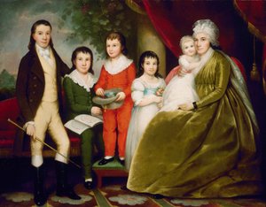 Mrs. Noah Smith och familj, ca. 1830.