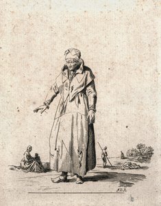 Bondekvinna (gravyr) av F.D.B. Monogrammist