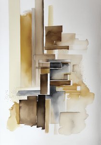 Abstrakta akvarellmålningar, perfekt för elegant väggdekor, tryck på canvas av F. Abderrahim