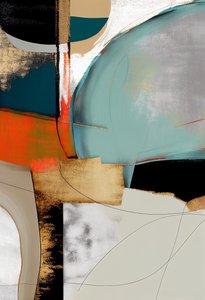 Layering abstrakt konst, modern väggdekoration, tryck på begäran av F. Abderrahim