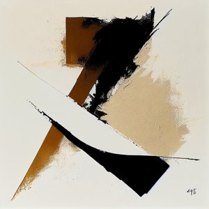 Minimalistisk abstrakt målning för hallvägg dekoration idéer, konsttryck av F. Abderrahim