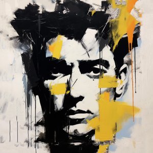 james dean porträtt ansikte, Picasso stil, affischer utskrifter, poster print on demand av F. Abderrahim