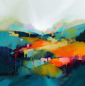 modernt abstrakt landskap, canvas  väggram tryck på begäran