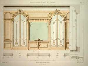 Design för en vardagsrumsvägg, illustration från 