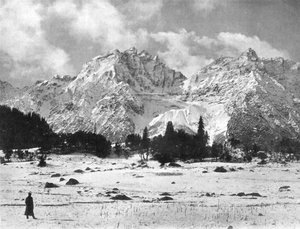 Sonamarg-bergen, Kashmir, Indien, tidigt 1900-tal.