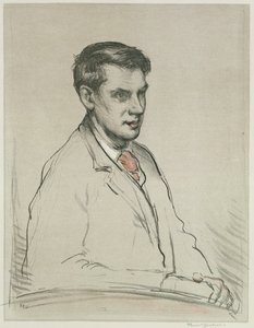 Porträtt av Alfred Orage (penna och akvarell på papper) av F. Ernest Jackson