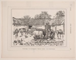 Vinterdag på en gård av F. Hendriksen
