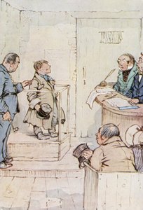 Illustration för Oliver Twist (färg litho) av F. M. B. Blaikie