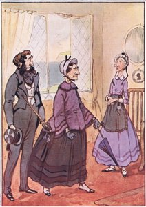 De gick högmodigt ut ur stugan, illustration från David Copperfield, 1914 av F. M. B. Blaikie