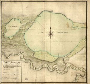 Särskild karta över St. Louis-flodens lopp från den vilda byn till nedanför Detour aux Angloix, sjöarna Pontchartrain & Maurepas & floderna & bayouc som leder dit av F. Saucier