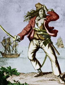 Mary Read (1690-1720) engelsk kvinna pirat (gravyr) av F. Wentworth