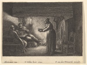 Satyren och bonden, 1644. av F van den Wyngarde