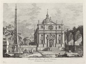 Prospekt för SS-kyrkan. Räddare av Fabio Berardi after Canaletto