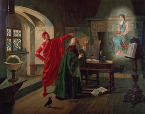 Marguerite, Faust och Mephisto Scen från Faust av Charles Gounod (1818-1893) ca 1900