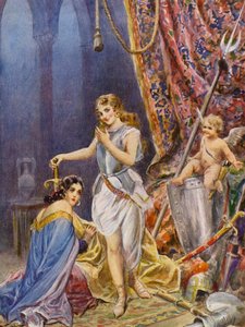 La Gerusalemme Liberata av Torquato Tasso: Canto VI, strof 92 (färglitografi) av Fabio Fabbi