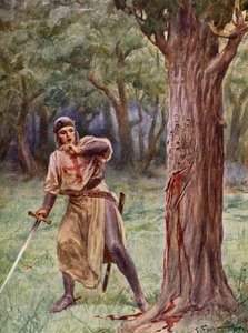 La Gerusalemme Liberata av Torquato Tasso: Canto XIII, strof 41 (färglitografi) av Fabio Fabbi