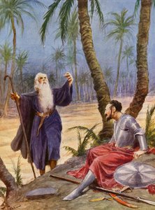 La Gerusalemme Liberata av Torquato Tasso: Canto X, stanza 9 (färglitografi) av Fabio Fabbi