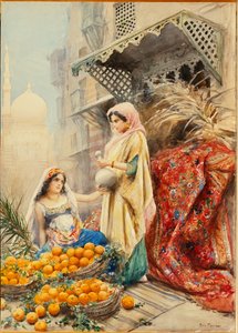 The Orange Seller (akvarell på papper)