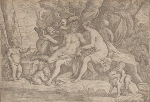Mars och Venus, 1635-49. av Fabrizio Chiari