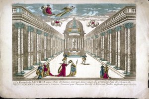 Bacchus tempel Illustration till akt I av operan "La venere gelosa"" (Venus avundsjuk) av Francesco Sacrati. Dekor av Jacopo Torelli av Family Aveline