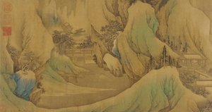 Reser vid gryningen i de snöiga foten, Qingdynastin, 1600-talet.