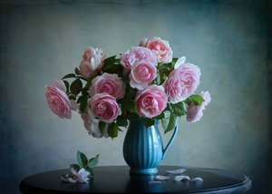 Mjuk rosa rosbukett av Fangping Zhou