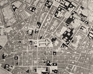 Karta över Florens, detalj, 1843 och 1866 gravyrdetalj av 100310
