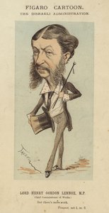 Lord Henry Gordon-Lennox, brittisk konservativ politiker och regeringsminister i Benjamin Disraelis administration (färg litho) av Faustin (b.1847)