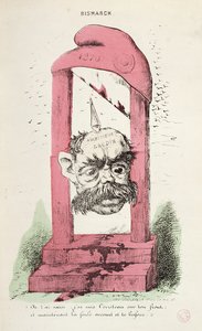 Karikatyr av Otto von Bismarck (1815-98) 1870