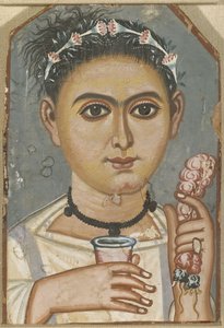 Pojke med en blomkrans i håret, ca 200-230 av Fayum mummy portraits