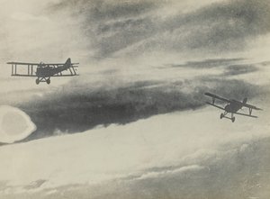 [Två flygplan] av Fedele Azari