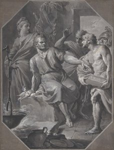 Manius Curius Dentatus vägrar de samnitiska ambassadörernas presenter, 1732-92.