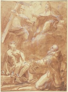 Johannes der Täufer und der Heilige Antonius erblicken Gottvater av Federico Barocci