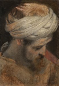 En prästs huvud, studie till Omskärelsen av Federico Barocci