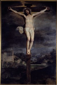Kristus på korset Målning av Federico Barocci (Baroccio) (1526/35-1612) kallad The Baroche 1604 Sun. 3,74x2,46 m Madrid, Pradomuseet