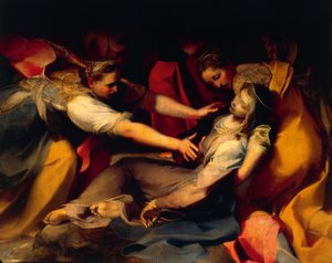 Jungfruns svimning, detalj från "korset" av Federico Fiori Barocci or Baroccio