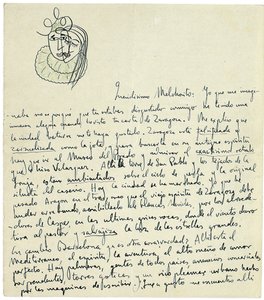 Autografbrev till Melchor Fernandez Almagro, Granada, slutet av januari 1926