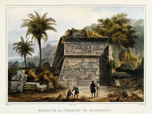 Ruinerna av pyramiden i Xochicalco, 1839?
