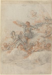Änglar och Putti i molnen av Federico Zuccaro