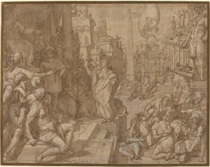 Disputation av Saint Catherine of Alexandria av Federico Zuccaro