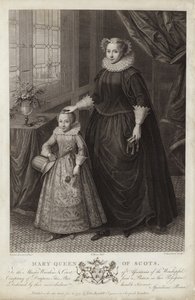 Porträtt av Mary, Queen of Scots, och hennes son, James
