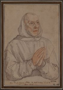 Porträtt av Niccolò Ungaro, abbot i Vallombrosa, med huva och slätrakad av Federico Zuccaro