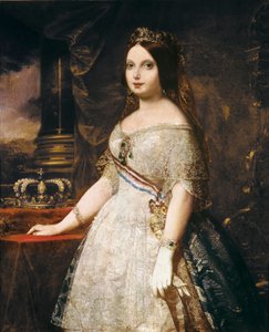 Drottning Isabella II av Spanien (Isabella II av Bourbon, 1830-1904) Målning av Federico Madrazo